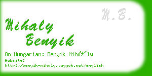 mihaly benyik business card